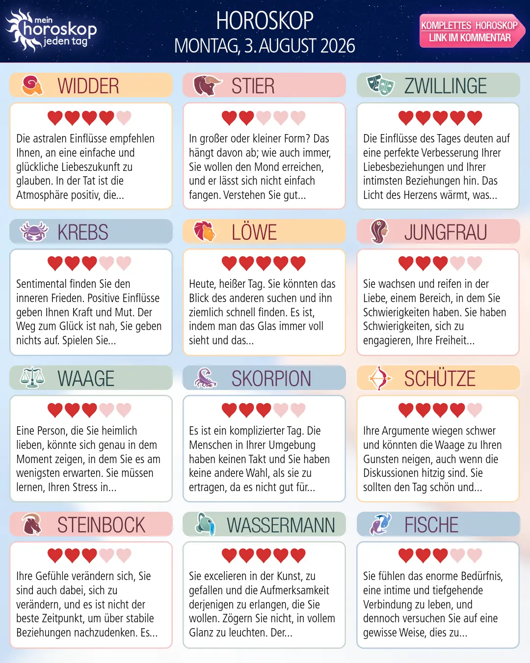 Krebs: Dein Wochenhoroskop vom 3. August 2026