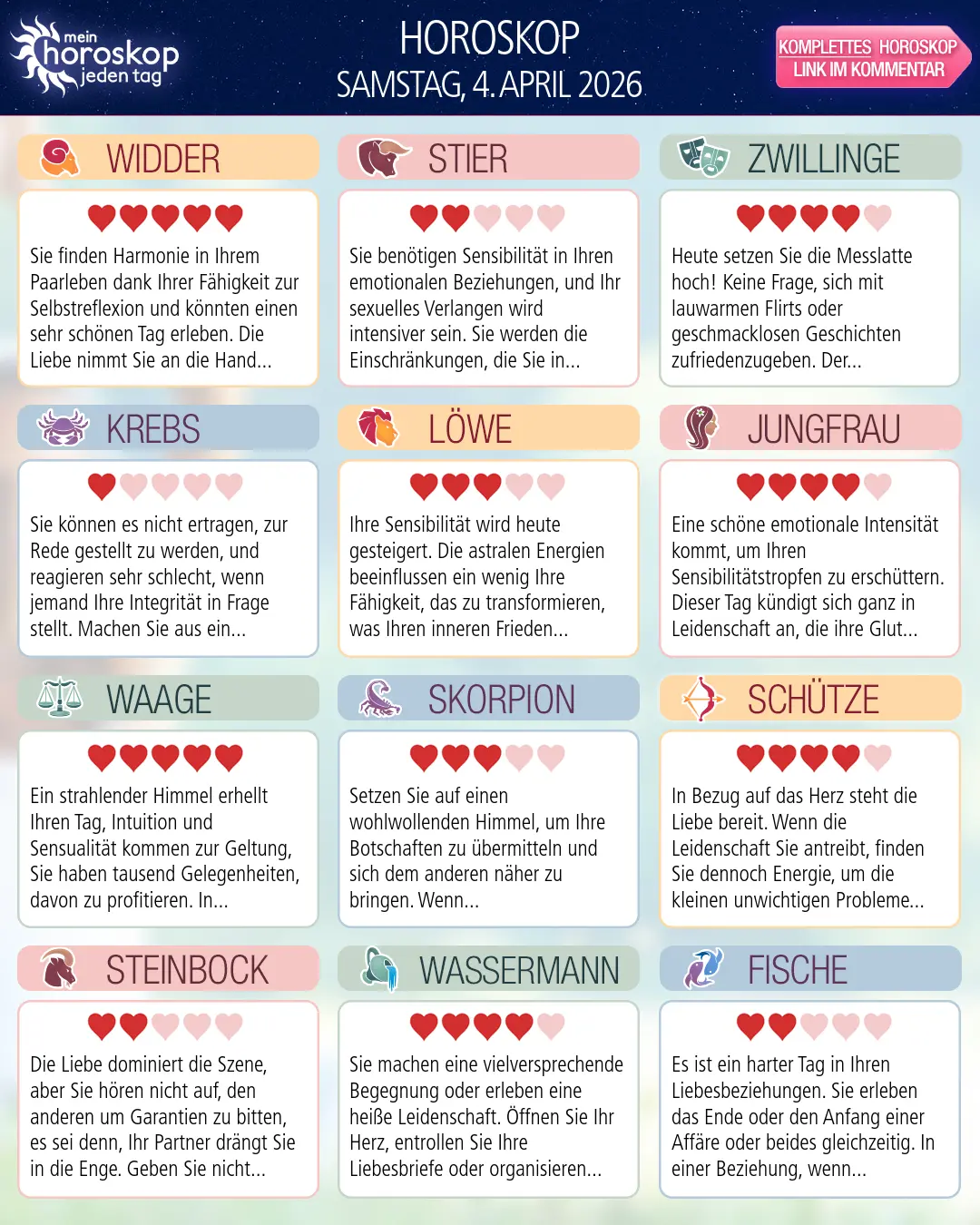 Steinbock: Ihr Horoskop für den 5. April 2026