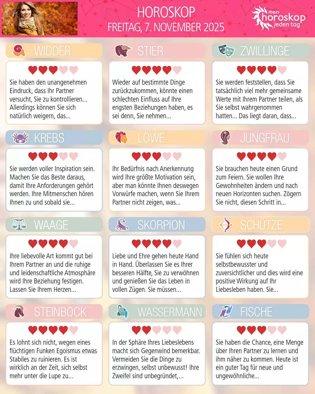 Waage: Ihr Horoskop für den 9. November 2025
