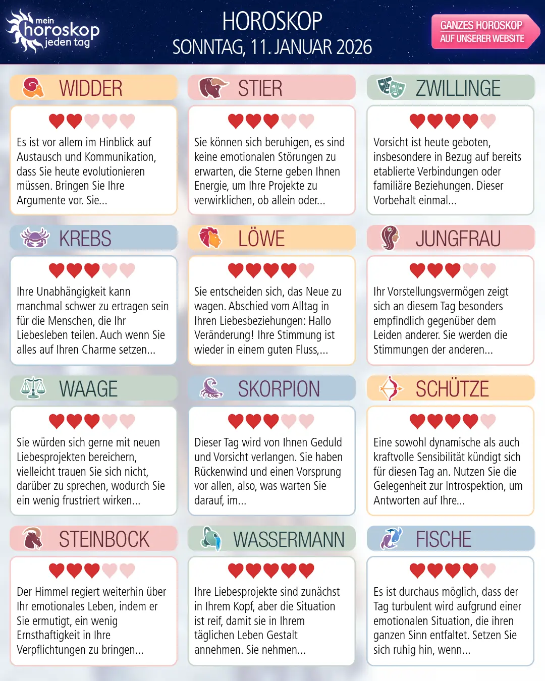 Stier: Ihr Horoskop für den 13. Januar 2026