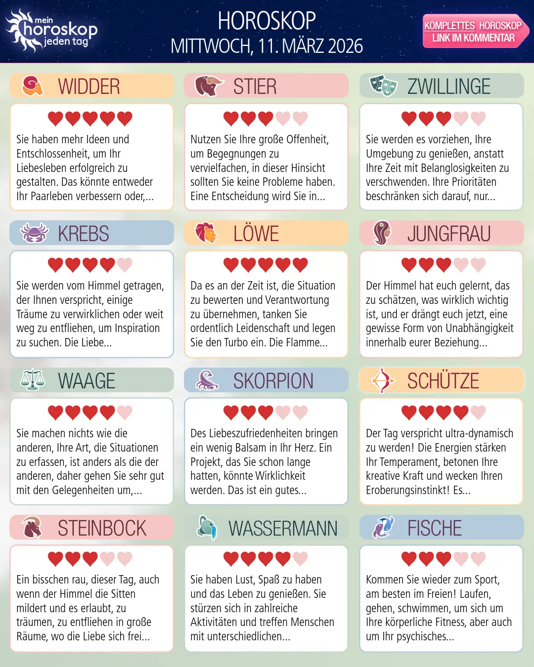 Skorpion: Ihr Horoskop für den 13. März 2026