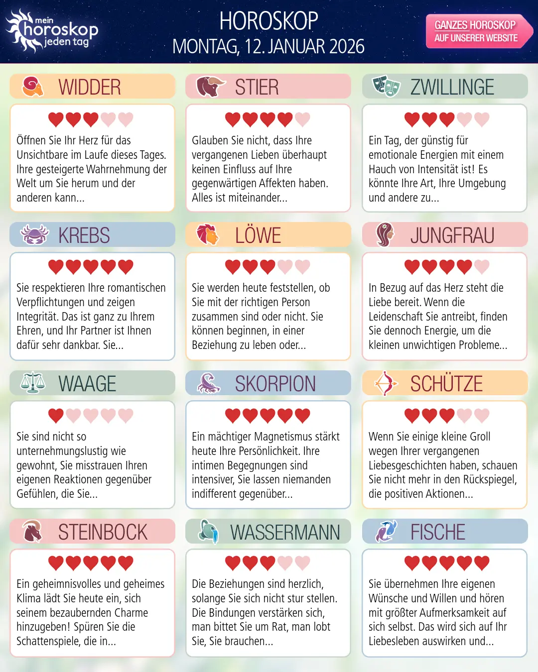 Fische: Ihr Horoskop für den 14. Januar 2026