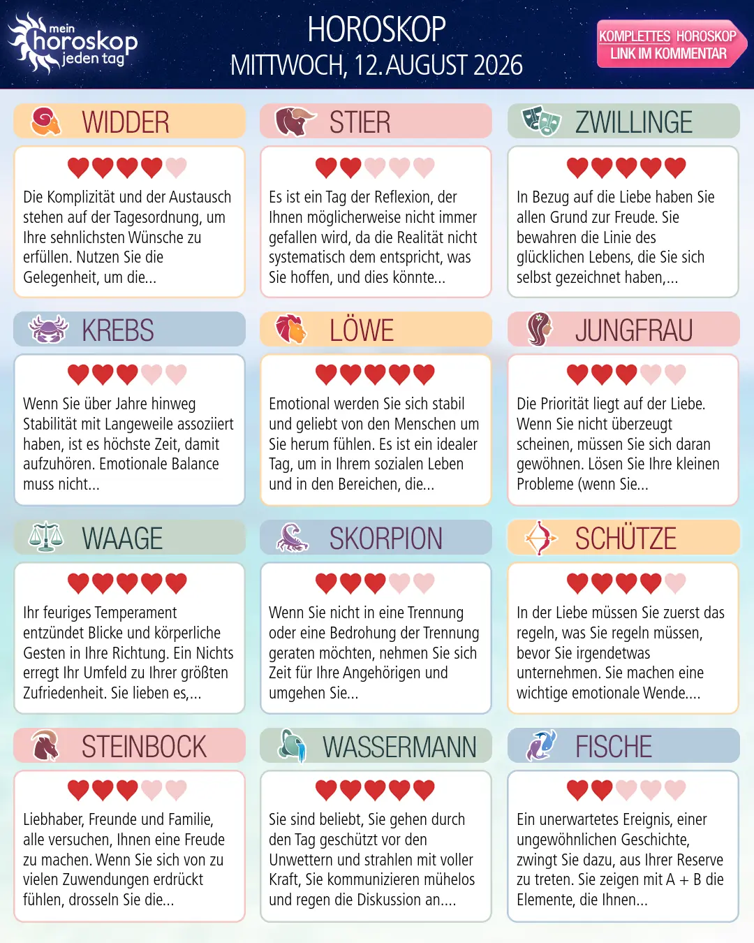 Krebs: Dein Wochenhoroskop vom 10. August 2026