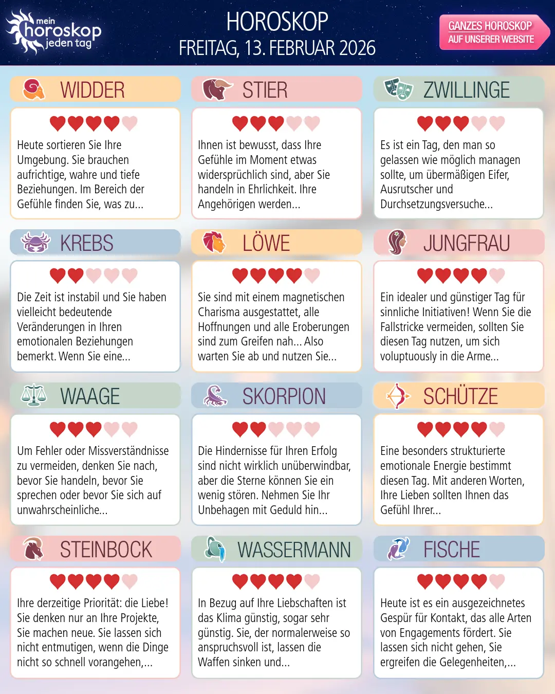 Steinbock: Ihr Horoskop für den 15. Februar 2026