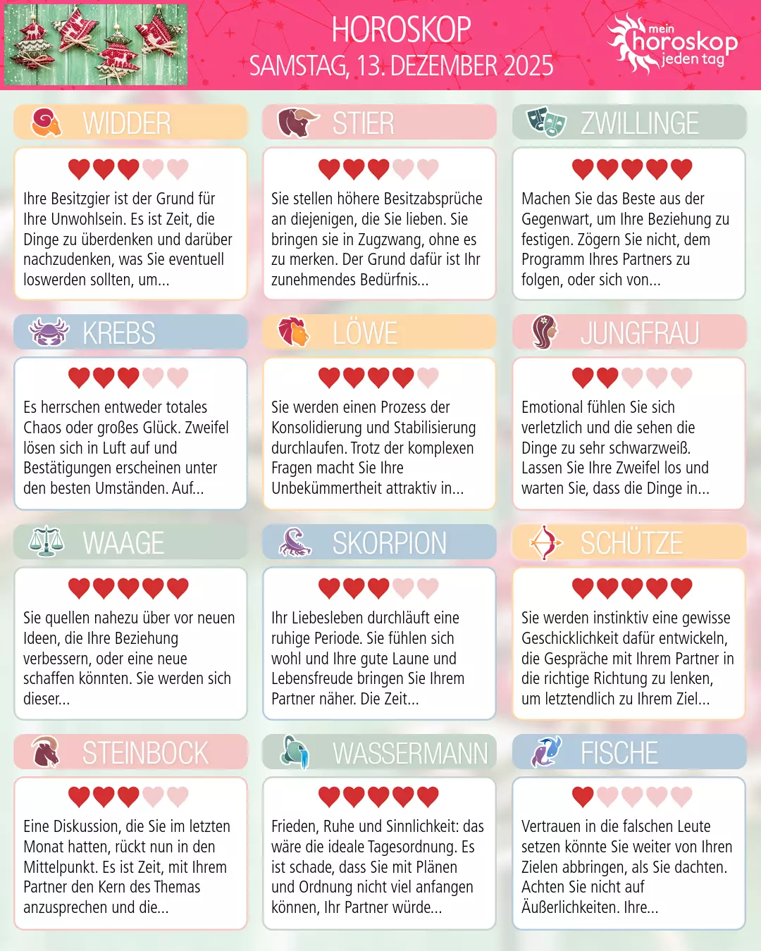 Jungfrau: Ihr Horoskop für morgen, 14. Dezember 2025