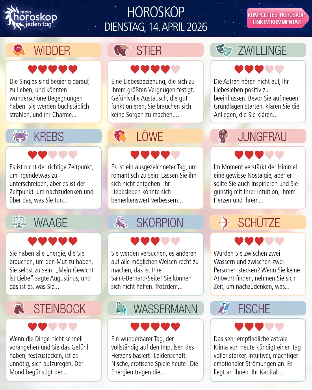 Widder Horoskop für heute, 14. April 2026