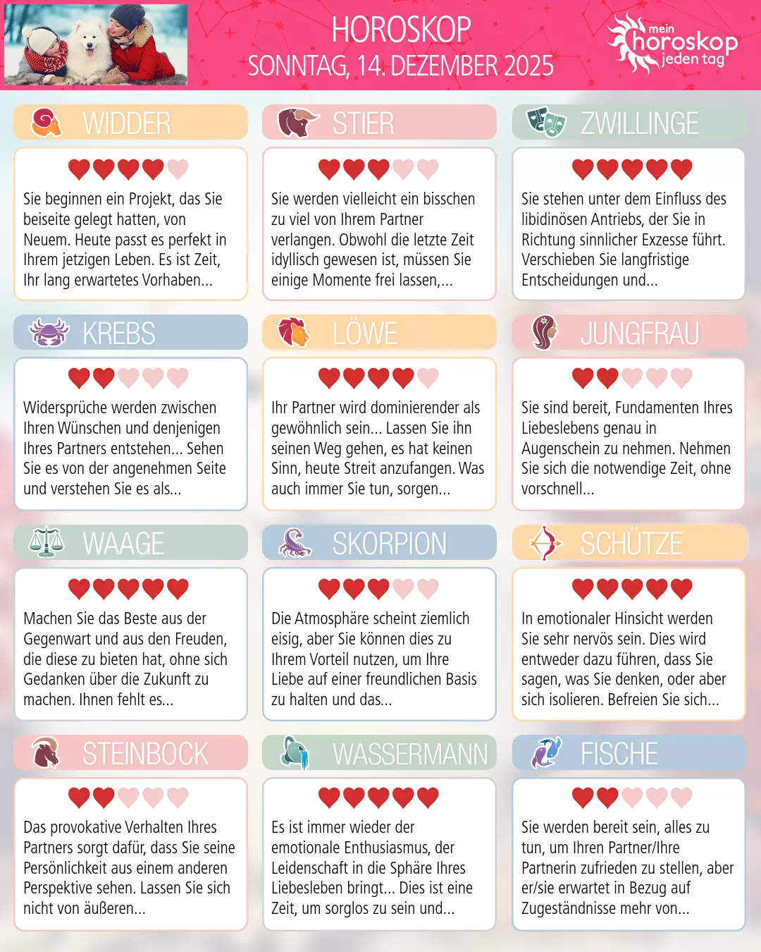 Widder: Ihr Horoskop für morgen, 15. Dezember 2025
