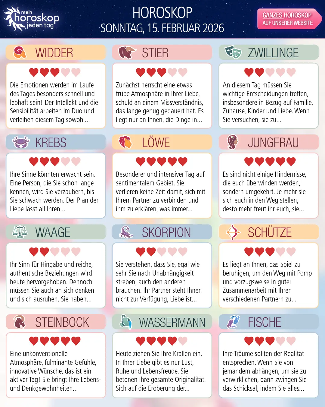 Jungfrau Horoskop für heute, 14. Februar 2026