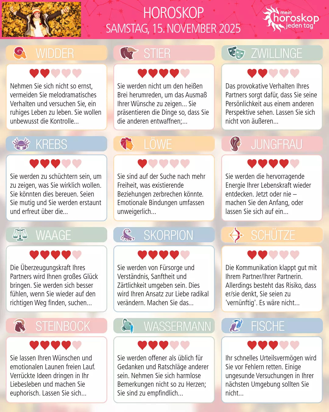 Waage: Ihr Horoskop für den 17. November 2025