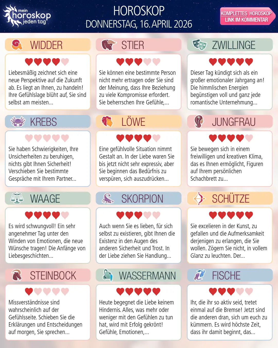 Jungfrau Horoskop für heute, 16. April 2026