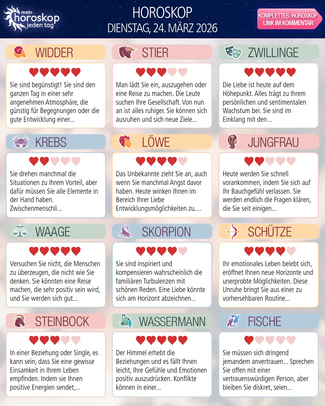 Waage: Ihr Horoskop für den 26. März 2026