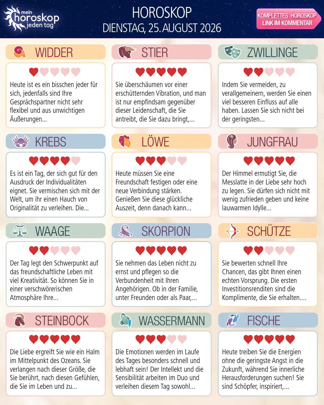 Krebs: Dein Wochenhoroskop vom 24. August 2026