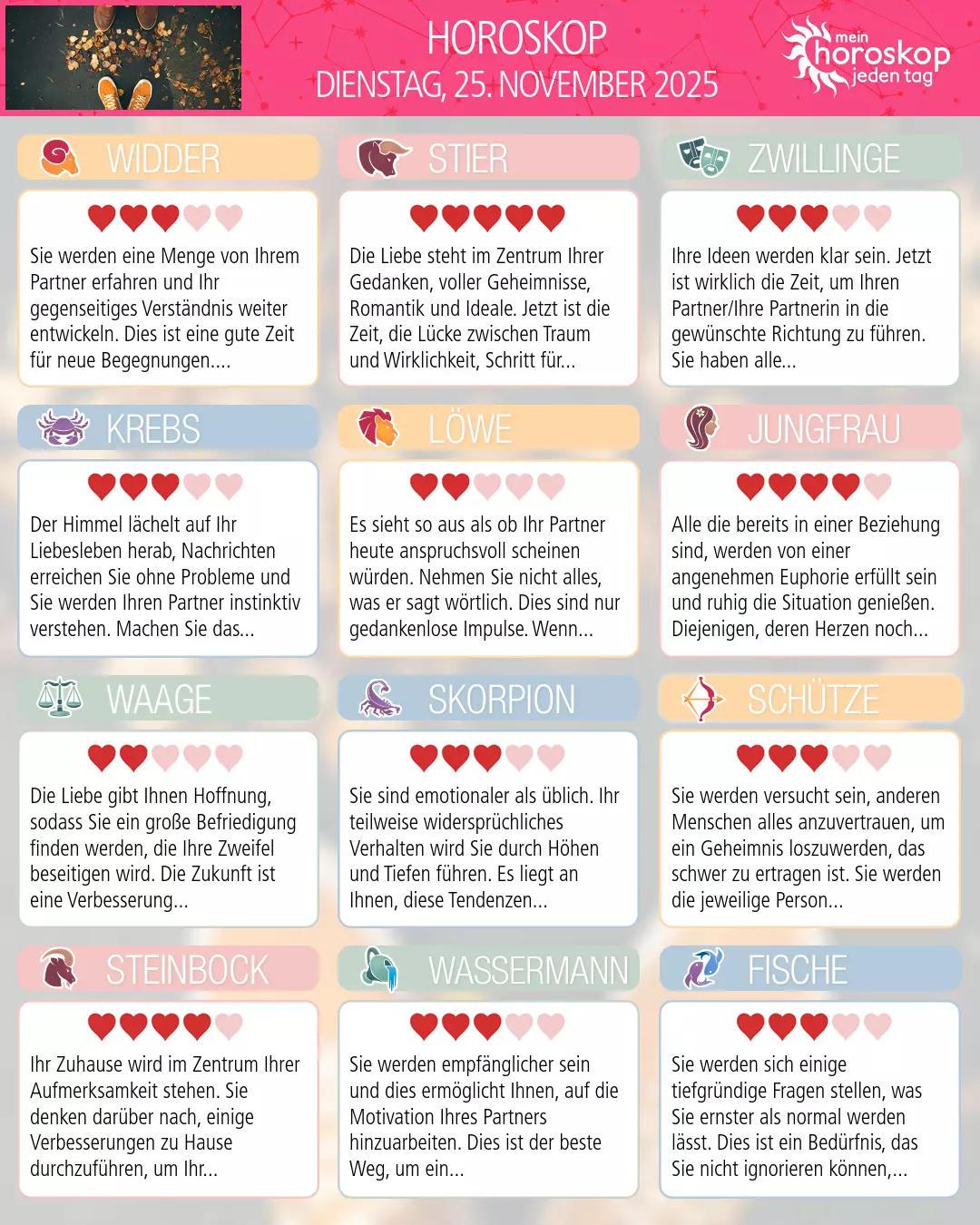 Widder Horoskop für heute, 25. November 2025