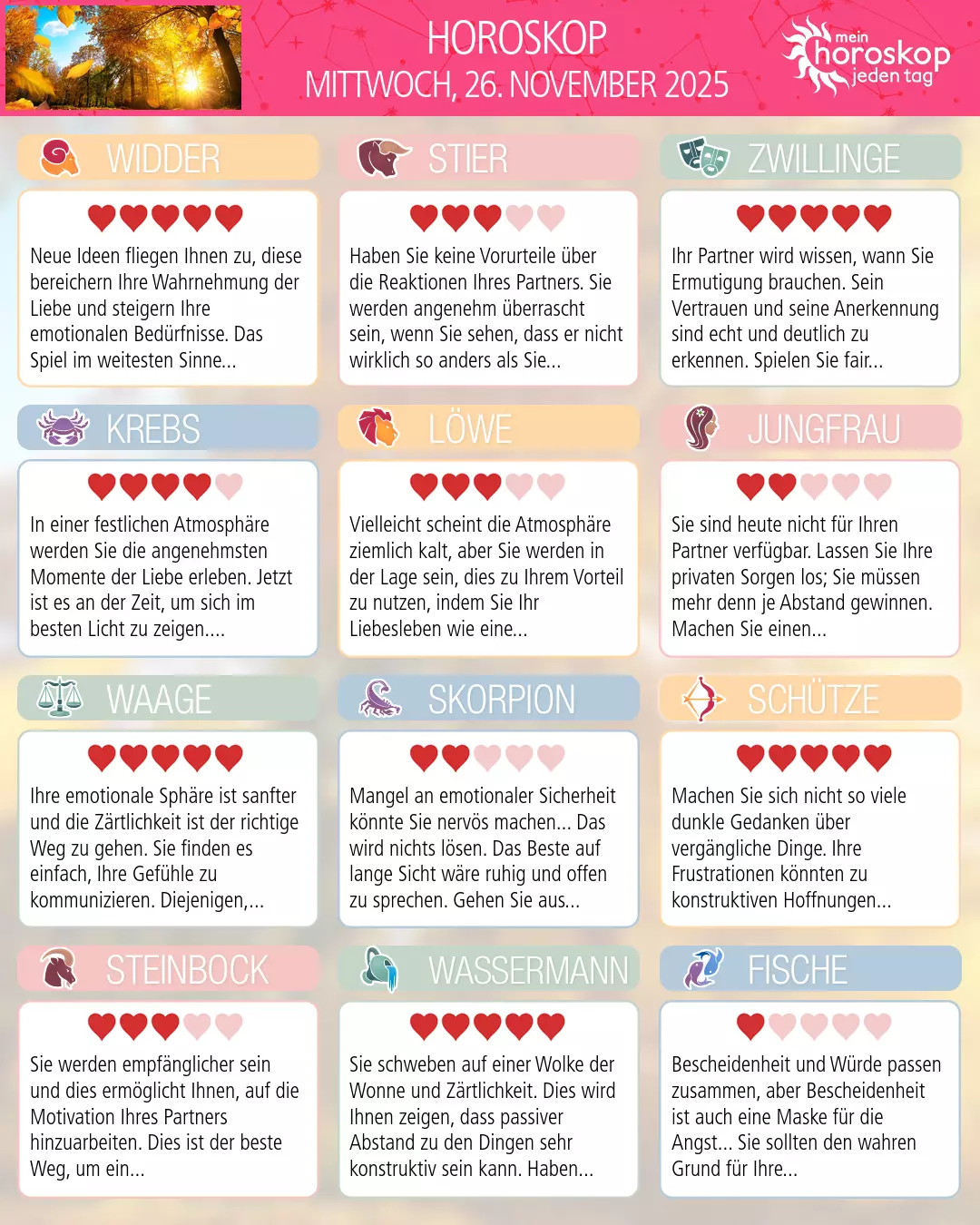 Widder: Ihr Horoskop für den 28. November 2025
