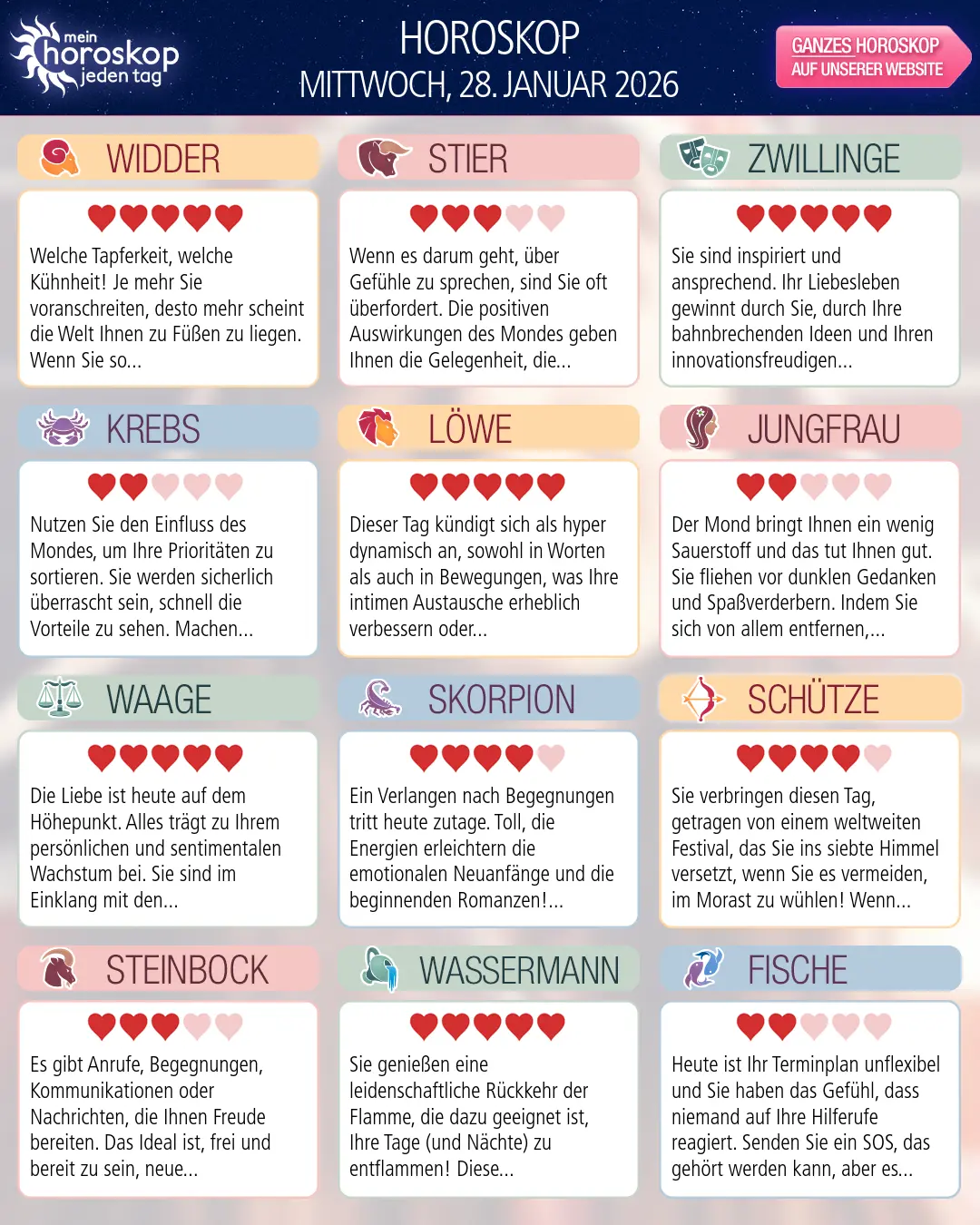 Schütze Horoskop für heute, 28. Januar 2026