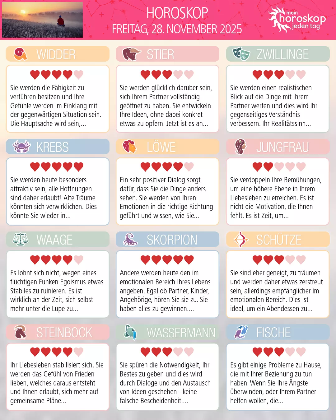 Waage: Ihr Horoskop für den 30. November 2025