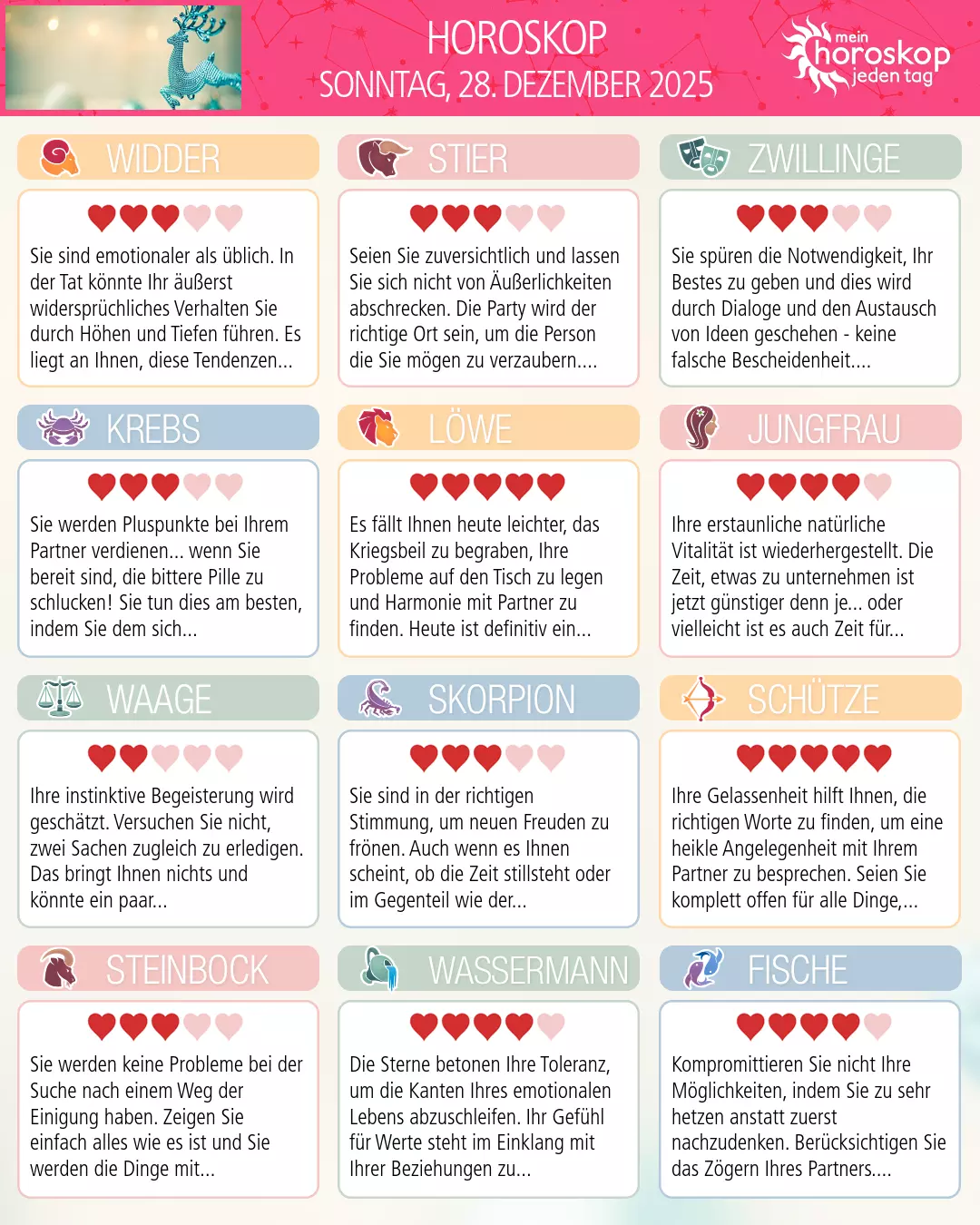 Waage: Ihr Horoskop für morgen, 29. Dezember 2025